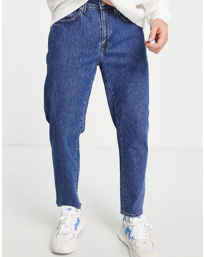 SELECTED Chris - Ruimvallende Crop Jeans Van Katoen - Blauw