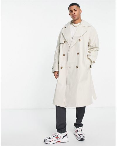 ASOS Trench-coat oversize et imperméable - blanc cassé - Multicolore