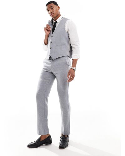 ASOS Slim Fit Wool Mix Suit Trousers - Grey