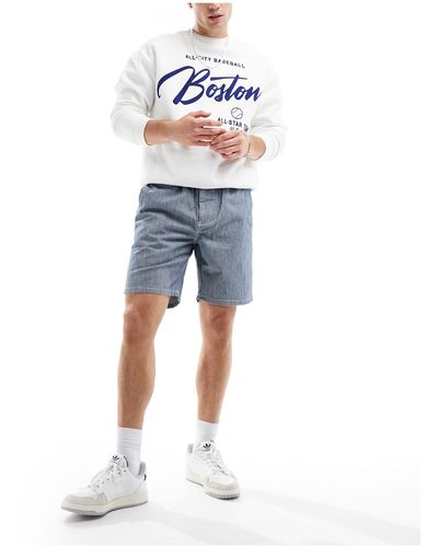 Superdry – vintage – gestreifte shorts - Blau