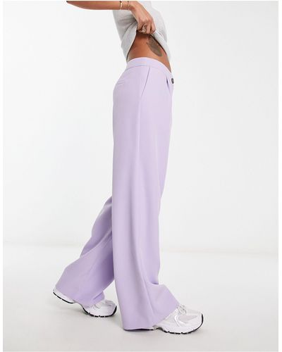 Miss Selfridge Pantaloni lilla sartoriali con fondo ampio - Viola