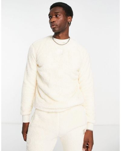 adidas Originals Essentials+ Fluffy Crew Neck Sweatshirt - Natural