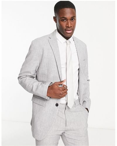 New Look Slim Suit Jacket - White