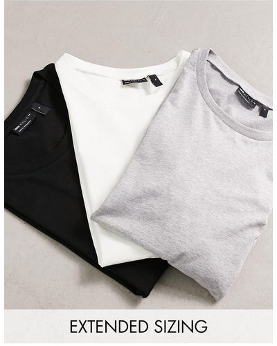 ASOS – 3er-pack langärmlige shirts - Mehrfarbig
