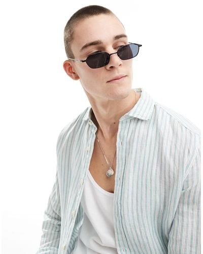 ASOS Slim Oval Sunglasses - White