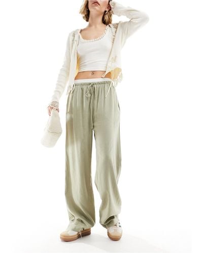 Cotton On Cotton On Wide Leg Relaxed Trousers With Drawstring Waist - Multicolour