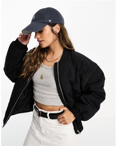 ASOS Quilted Bomber Jacket - Black
