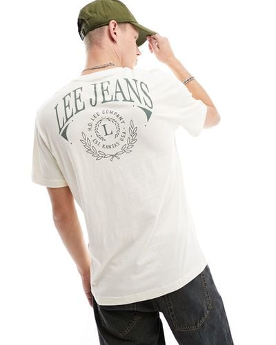 Lee Jeans Camiseta color crudo con diseño universitario - Gris