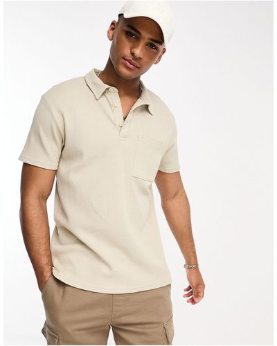 Only & Sons Poloshirt Met Wafelstructuur - Naturel