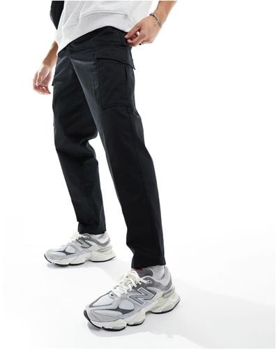 Jack & Jones Tapered Smart Cargo Trousers With Front Pleat - Black
