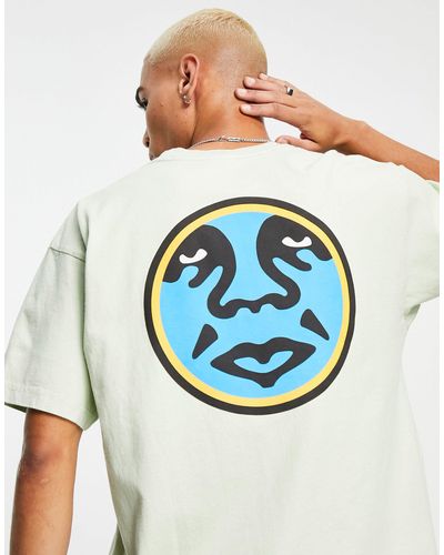 Obey Icon Circle - T-shirt Met Print Op - Blauw