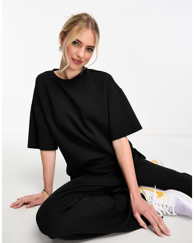 Vero Moda Super Soft Oversized Jersey Top Co-ord - Black