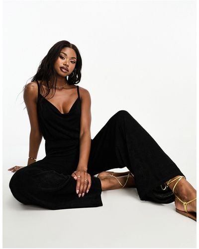 In The Style Cowl Neck Wide Leg Jumpsuit - Black