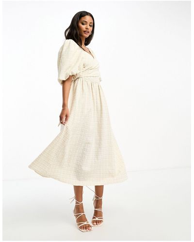 Little Mistress Puff Sleeve Maxi Dress - White