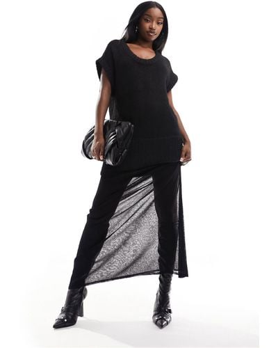 NA-KD Knitted Maxi Dress - Black
