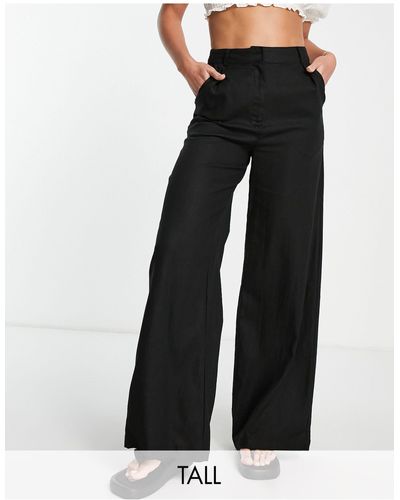 Vero Moda Pantalon large en lin - Noir