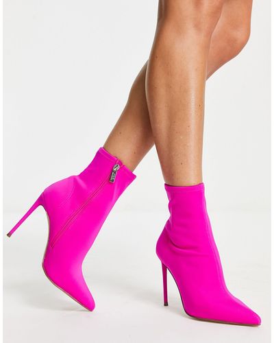 Steve Madden Botas rosa luminoso estilo calcetín con tacón vanya