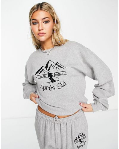 South Beach – ski apres club – sweatshirt - Grau