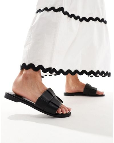 London Rebel Large Weave Sandals - White