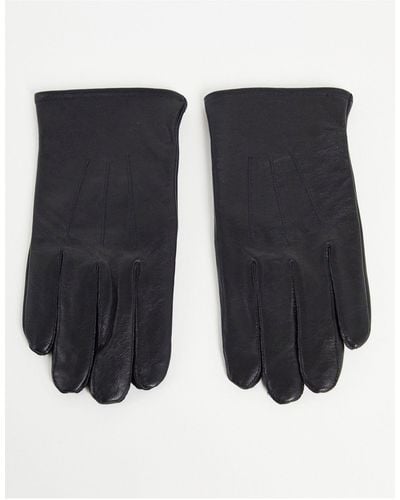 ASOS Leather Touchscreen Gloves - Black