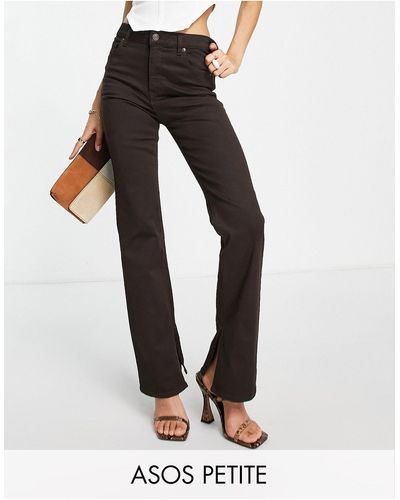 ASOS Asos design petite - jean évasé - chocolat - Marron