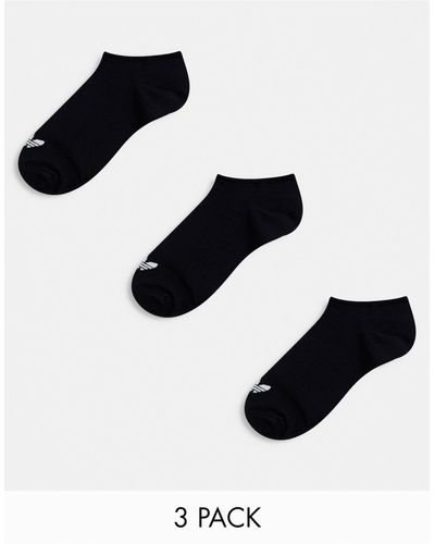 adidas Originals Adicolor Trefoil 3 Pack Trefoil Trainer Socks - Black