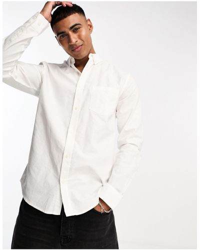 Only & Sons Camicia oxford slim bianca con bottoni - Bianco
