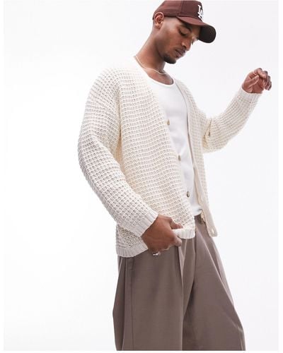 TOPMAN Crochet Cardigan - White