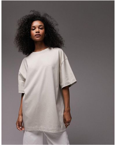 TOPSHOP Premium - Basic T-shirt Met Lange Pasvorm En Ronde Hals - Zwart