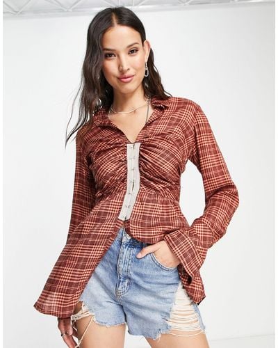 Free People Fitted Shirt - Red