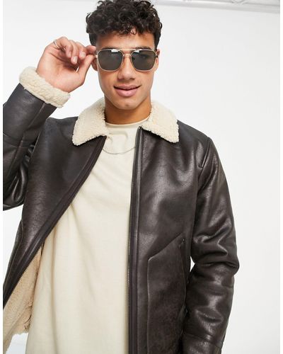 Only & Sons Aviator Jacket - Brown