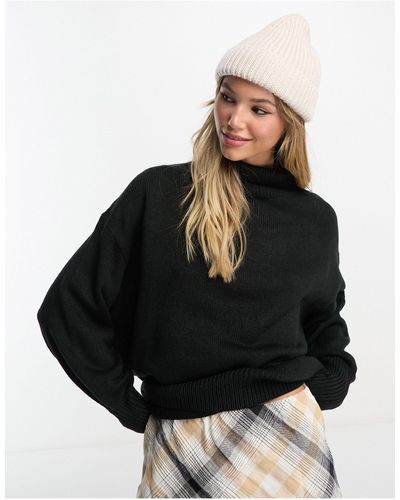 ASOS Oversized High Neck Sweater - Black