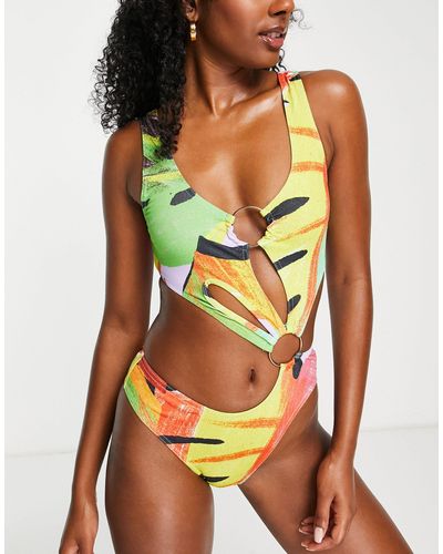 SIMMI Simmi Ring Detail Cut Out Swimsuit - Multicolor