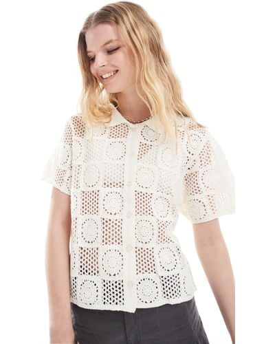 Obey Texture Print Top - White