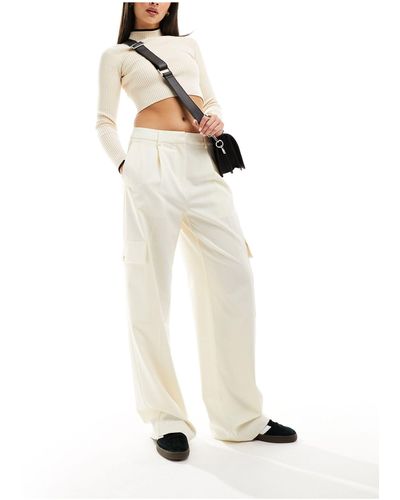 EDITED Pantalon ajusté à poches - crème - Blanc