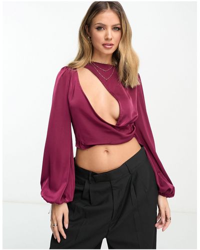 Lola May Cut Out Front Crop Top - Red