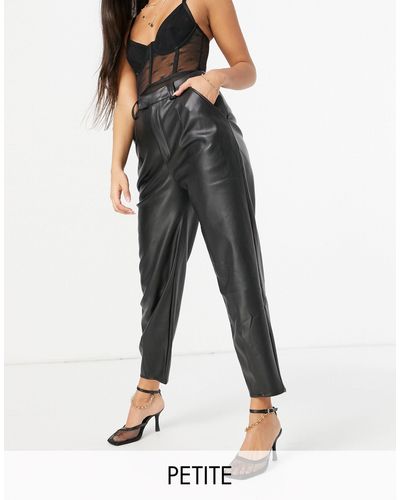 Missguided - Plus Size Faux Leather Trousers Black