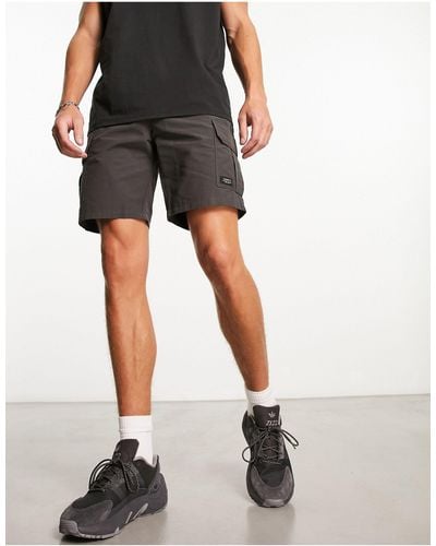 New Look Straight Nylon Cargo Shorts - Black