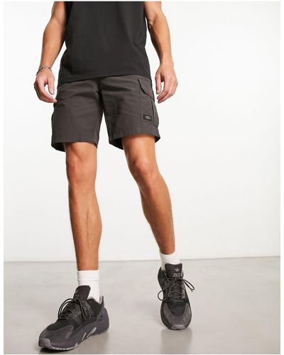 New Look – gerade geschnittene cargo-shorts aus nylon - Schwarz