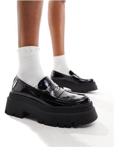 Pull&Bear Chunky Loafer Shoe - Black