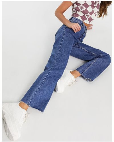 ONLY Dad Wide Straight Leg Jeans - Blue