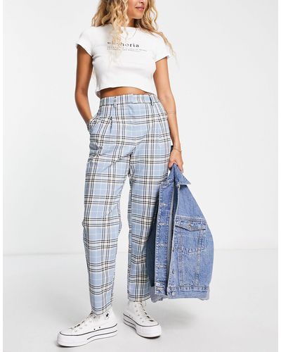 Monki Relaxed Tailored Trousers - Blue