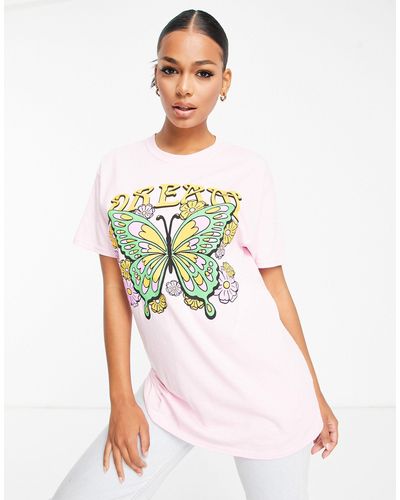 Honour Hnr Ldn Oversized T-shirt With Butterfly Print - White