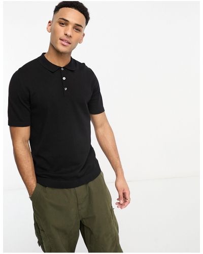 Jack & Jones Essentials – polostrickhemd - Schwarz