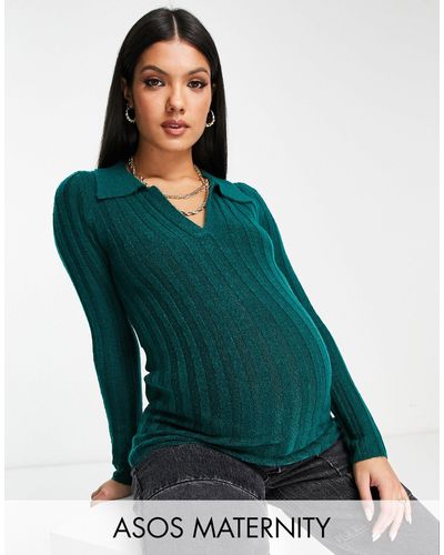 ASOS Asos design maternity – gerippter pullover - Grün