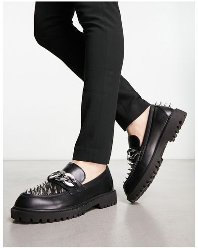 Koi Footwear Koi - Loafers Met Spikes En Dikke Zool - Zwart