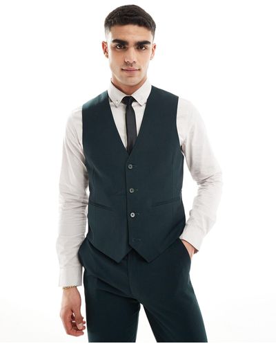 ASOS Slim Suit Vest - Blue