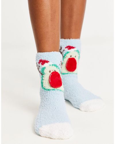 Loungeable Christmas Avocado Socks Gift Box - White