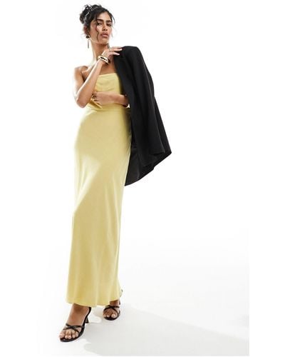 4th & Reckless Bandeau Linen Maxi Dress - Yellow
