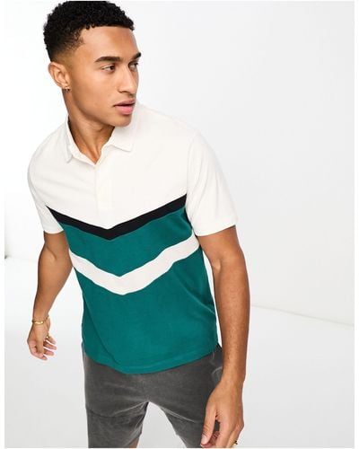 Abercrombie & Fitch Short Sleeve Chevron Rugby Polo - Blue